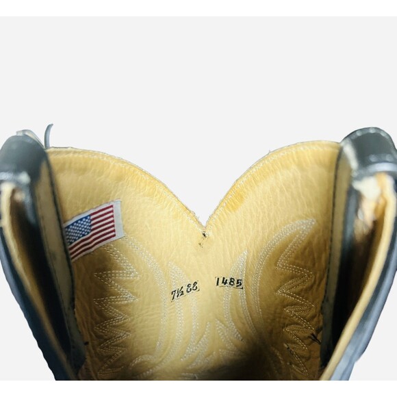 Vtg Heritage West HH Cowboy Boots Mens Black Leather  Sz 7 1/2 EE West. Stitched - Picture 6 of 8